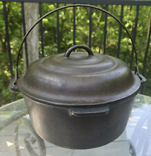 Western Foundry ChicagoMI-Pet #8 Cast Iron Dutch Oven Heat Ring Vtg Antique FLAT picture