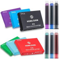Asvine 30 PCS Hongdian Fountain Pen Ink Cartridges 6 Colors Set（ Black, B picture