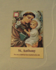 VINTAGE ST. ANTHONY PRAYER CARD AND RELIC TOUCHED TO HIS RELIC  #W1 picture
