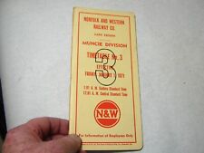 1971 Norfolk & Western Railway NW Lake Region Muncie Division Emp. Timetable #3 picture
