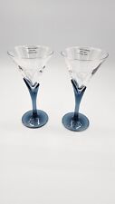2 New Courvoisier Cognac Luigi Bormioli Tulip Blue Stem Martini Glasses Florian  picture