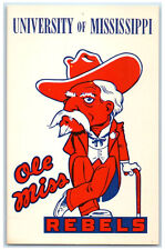 c1950's Old Miss Rebels with Walking Stick University of Mississippi MS Postcard picture