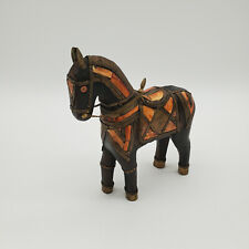 Vintage 1920s Persian Wood and Stone Horse Figurine picture
