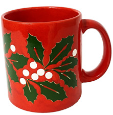 VTG Waechtersbach Holly Berries Coffee Mug Tea Cup Christmas Red West Germany picture