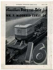 1938 Bucyrus Erie Equipment Ad: 19-B Crane - Wm. P. McDonald Port Jefferson NY picture