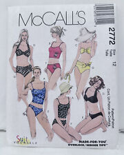UNCUT McCall's 2772 Bikini 2-Piece Swimsuit Womens Sz 12 Year 2000 Beachwear picture