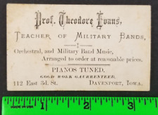 Vintage 1890's Teacher of Military Bands Davenport Iowa Business Card picture