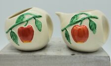 Vintage Pippin USA Pottery Red Apple Creamer And Open Sugar Bowl  - marked picture