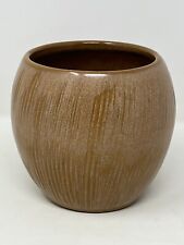 Vtg Mid Century Frankoma POTTERY T7 BROWN COCONUT  TIKI MUG CUP Vase Planter picture