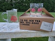 NOS VINTAGE Jack Daniels Tennessee Tea Glass Pitcher W/ 12 Tumblers  picture