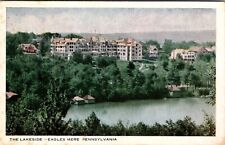 Eagles Mere, PA View of the Lakeside White Border Postcard F484 picture