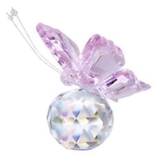 H&D HYALINE & DORA Pink Crystal Flying Butterfly with Crystal Ball Base Figur... picture