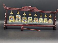Vintage Set of Graduated Chinese Cloisonne Hanging Meditation Bells picture