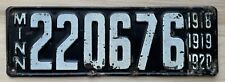 1918-1920 Minnesota License Plate -  Nice Original Paint Condition picture