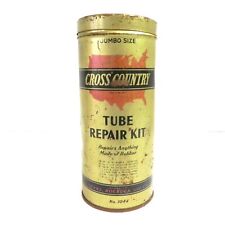 VINTAGE CROSS COUNTRY TUBE REPAIR KIT W/ PARTIAL CONTENTS JUMBO SIZE CAN USED picture