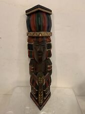 Vintage Wooden Totem 14” Unique Handmade Hand Painted Item RARE See All Photos picture
