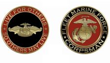 U.S. United States Marine Corps Fleet Marine Force FMF Corpsman Gold Plated Coin picture