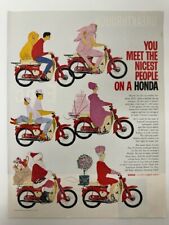 1963 Vtg Magazine Print Ad You Meet The Nicest People On A Honda 50cc Scooters picture