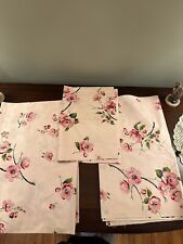 3 Piece Beautiful Vintage Pink Floral Curtain Circa 1940s - 1950s picture