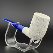 Classic Lattice Teardrop Block Meerschaum Pipe,With Case,Unique Meerschaum Pipes picture