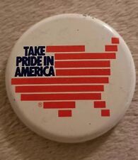 Vintage Take Pride In America Patriotic Pinback Button USA Collectible July 4th picture