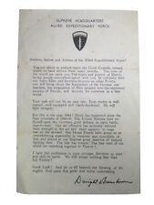 DWIGHT D. EISENHOWER'S ORDER OF THE DAY 6TH JUNE 1944 RARE D-DAY INVASION LETTER picture