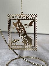 Alaska Inside Passage 24K Gold Flashed Brass Ornament picture