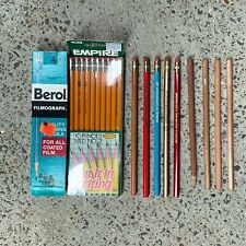 Vintage Pencil Lot Of 19 Wooden Pencils Japan Advertising Berol Ribbed picture