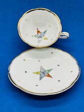 Lefton China Order of Eastern Star Teacup & Saucer Set Vintage picture