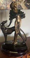 LARGE OK COLLECTION LADY GREYHOUND LAMP ART DECO picture