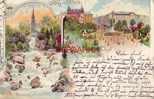 1899 GERMANY. GRUSS AUS BERLIN - WASSERSTURZ im VICTORIA-PARK, ALLIANCE PLATZ picture
