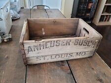 RARE Antique 1917 PRE PROHIBITION Anheuser-Busch Budweiser Beer Crate Box Vtg picture