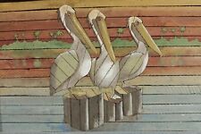 Nautical Art Pelican Wood Wall Hanging Beach Decor  picture