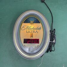 Vintage MICHELOB ULTRA BEER Bar Clock Light Sign 21”x16”x5” Great Condition picture