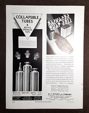 1935 WHITE METAL Mfg. TUBES Magazine AD~Hoboken NJ~W.C RITCHIE Packaging/Chicago picture