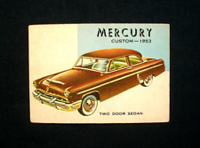 1954 Topps WORLD ON WHEELS #92 text back variation error card MERCURY CUSTOM picture