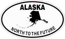5in x 3in Oval Alaska North to the Future Sticker Car Truck Vehicle Bumper Decal picture
