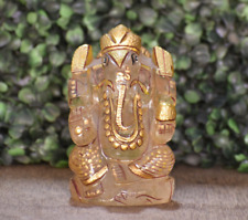 4 Inches Ganesha Statue Hand Carved Rock Crystal Gemstone Home Decor Ganesh Idol picture