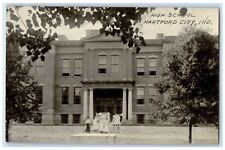 c1910 Front View High School Building Hartford City Indiana IN Unposted Postcard picture