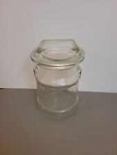 vintage LE Smith milk can Shaped lidded Glass cookie jar canister Very Cute EUC picture