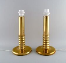 A pair of brass table lamps. Swedish design. 1970s picture