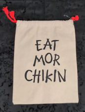 Chick-fil-A CFA Eat Mor Chikin Drawstring Cotton Beach Lunch Bag Tote Sack picture