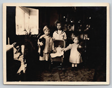 Original Old Vintage Indoor Photo Ladies Girls Teddy Bear Baby Stroller House picture