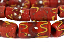 20 Venetian Wedding Cake Trade Beads Red Yellow Africa picture