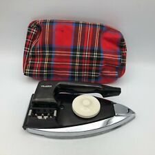 Incomplete NO CORD Travel Iron Franzus AL100 Vintage Plaid Bag MISSING CORD picture