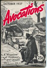 Avocations #1 10/1937-Magazine of Hobbies & Leisure-stamps-paperweights-FN/VF picture
