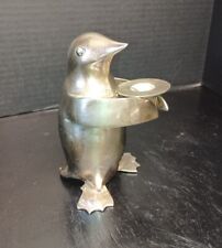 Vintage Art Deco Silver Penguin Candle Holder Restoration Hardware picture