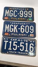 1970s/80s Kentucky License Plate Lot Of 3 Truck Trailer Car picture