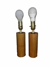 MCM Set of 2 Vintage Mid Century Modern MCM Wood  Table Lamps picture
