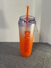 Dunkin Summer 2024 Ombré Plastic Insulated Tumbler 24oz Iced Coffee Orange NWT  picture